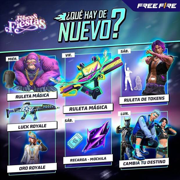 Nueva agenda semanal Free Fire MAX 4 al 10 de diciembre