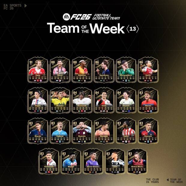 EA Sports FC 26 - El Team of the Week 13 de Ultimate Team 26