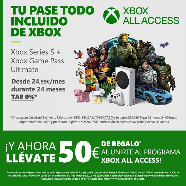 XBOX Series en GAME con Xbox Game Passs Ultimate y 50 euros de regalo