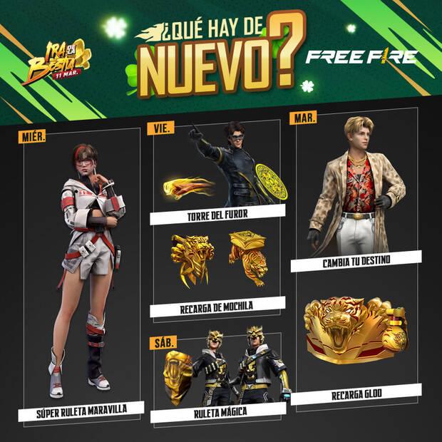 Nueva agenda semanal Free Fire 8 al 14 de marzo