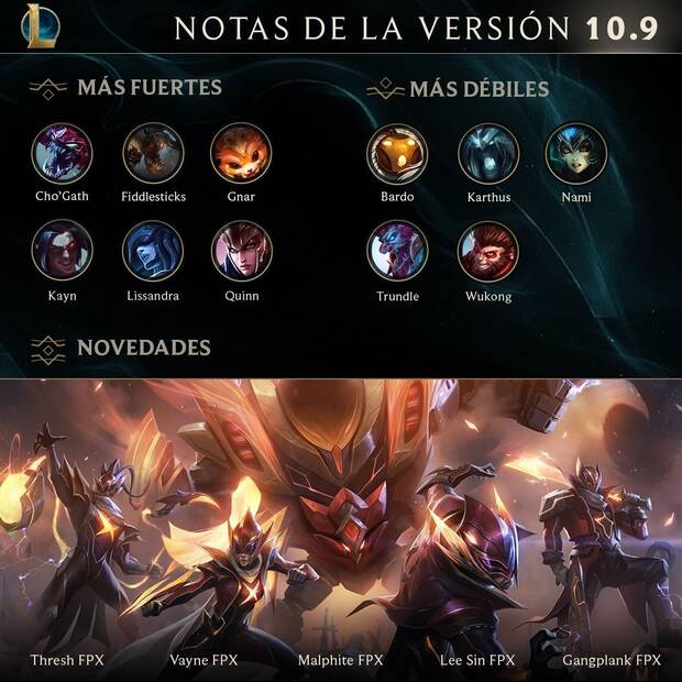 League of Legends - Todos los detalles de la versin 10.9