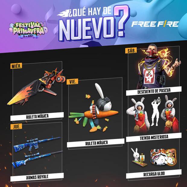 Nueva agenda semanal Free Fire 5 al 8 de abril