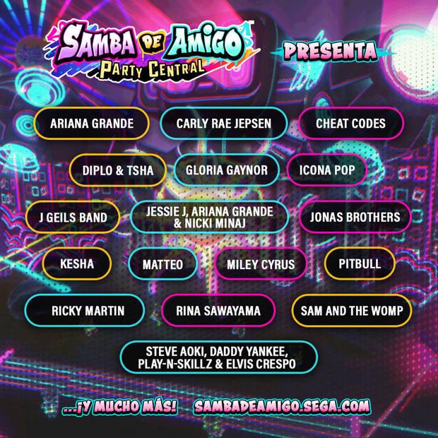 Canciones de Samba de Amigo: Party Central