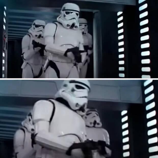Star Wars - Origen del gazapo del soldado imperial golpendose la cabeza contra la puerta