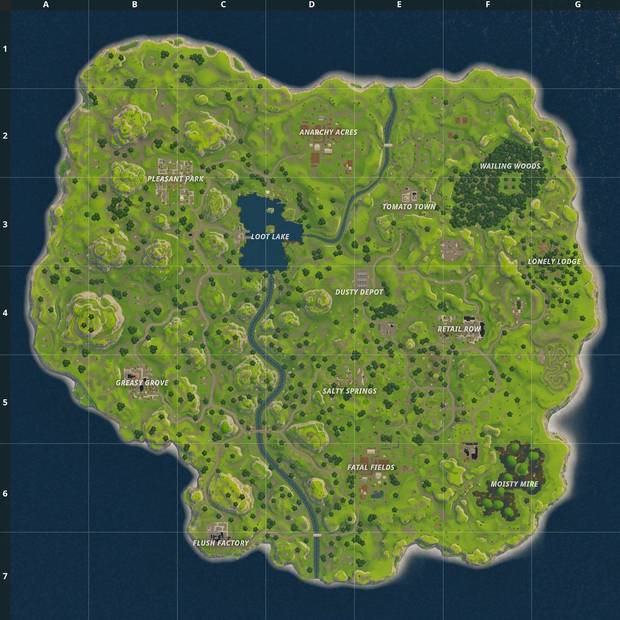 Fortnite Battle Royale - Mapa de la Temporada 1