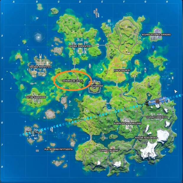 Fortnite Battle Royale - Ubicación de Señorío de la Sal