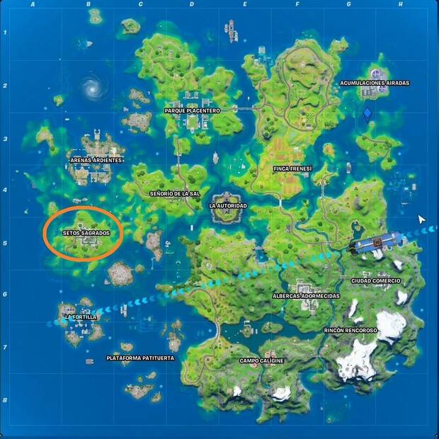 Fortnite Battle Royale - Ubicación de Setos Sagrados