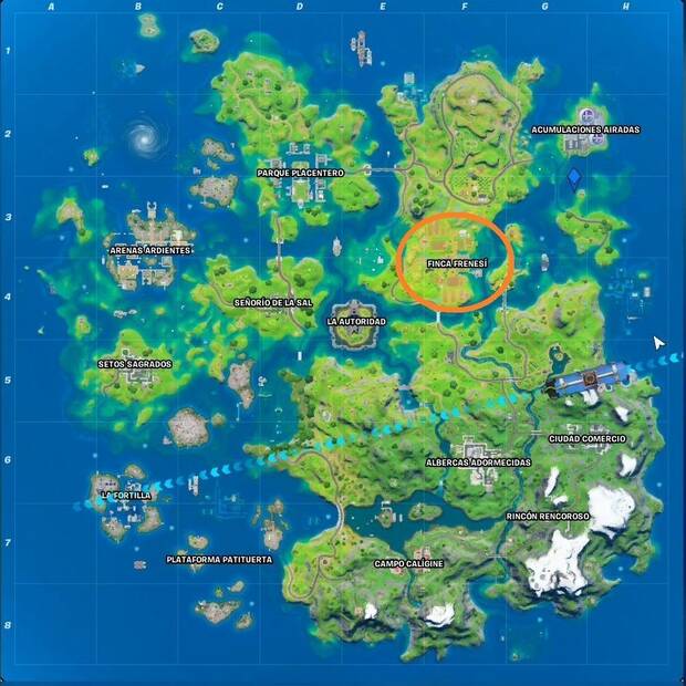 Fortnite Battle Royale - Ubicación de Finca Frenesí