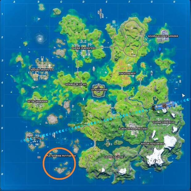 Fortnite Battle Royale - Ubicación de Plataforma Patituerta