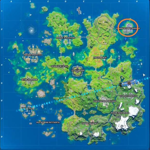 Fortnite Battle Royale - Ubicación de Acumulaciones Airadas