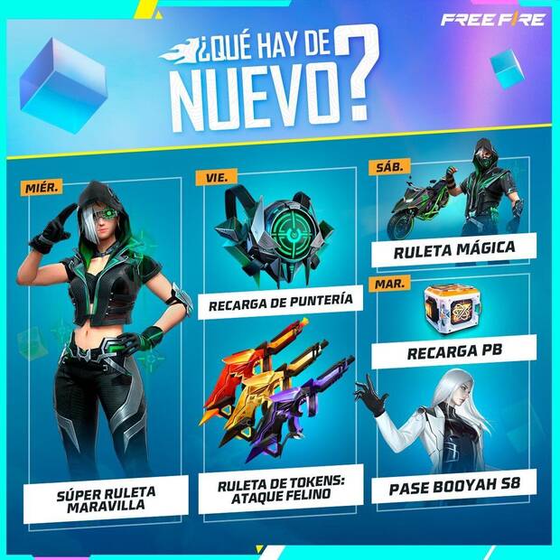 Nueva agenda semanal Free Fire 26 de julio al 1 de agosto