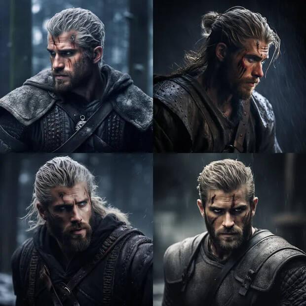 Midjourney imagina a Liam Hemsworth como Geralt de Rivia 04