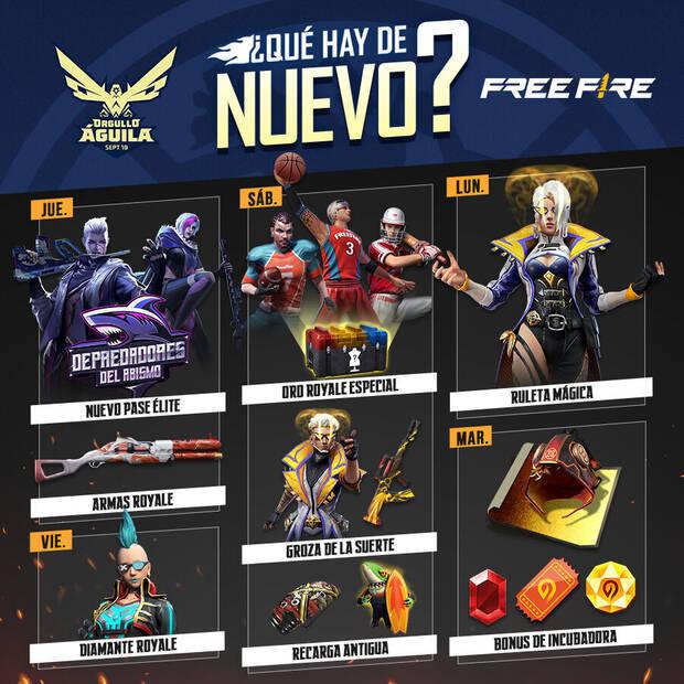 Nueva agenda semanal Free Fire 1 al 6 de septiembre