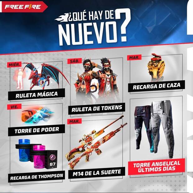 Nueva agenda semanal Free Fire 2 al 8 de agosto