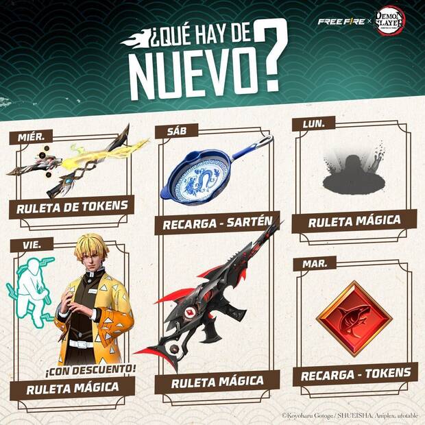 Nueva agenda semanal Free Fire MAX 7 al 13 de agosto