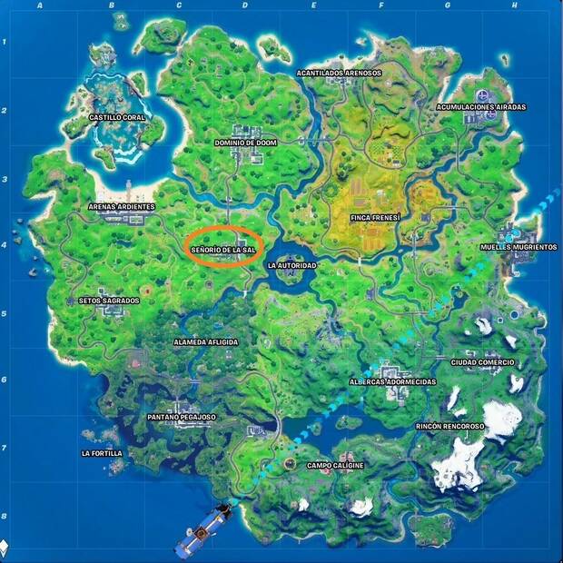Fortnite Battle Royale - Ubicación de Señorío de la Sal