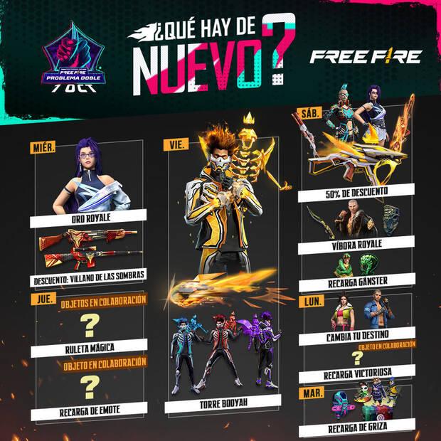 Nueva agenda semanal Free Fire 21 al 27 de septiembre