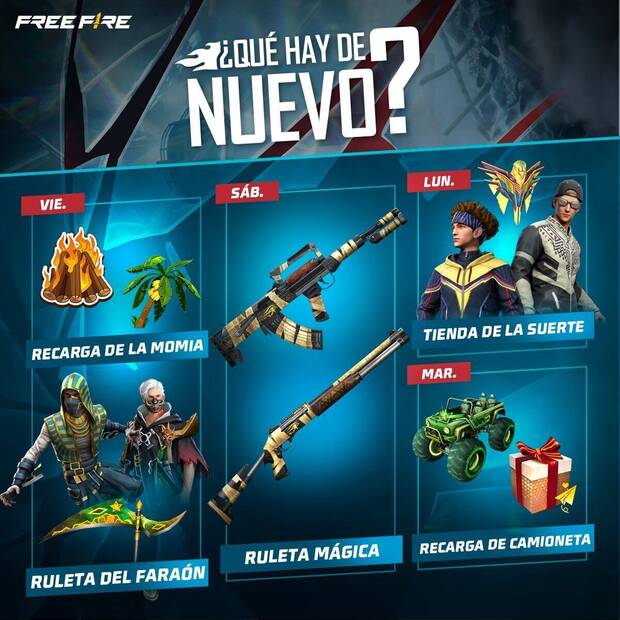 Nueva agenda semanal Free Fire MAX 13 al 20 de septiembre