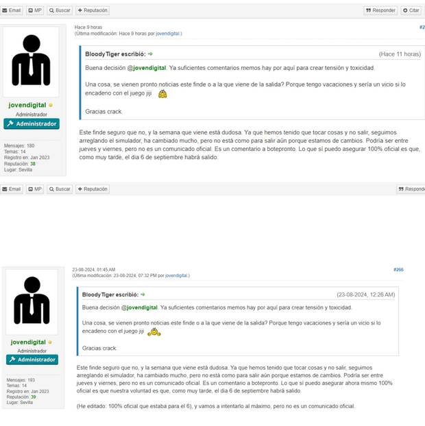 Post de los creadores de PC F�tbol antes y despu�s de ser editado para eliminar la expresi�n '100 % oficial'.