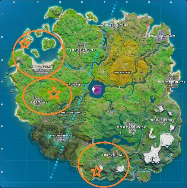 Fortnite: localización de Rampa de lanchas, Cala Coral y Estanque de Pescaos