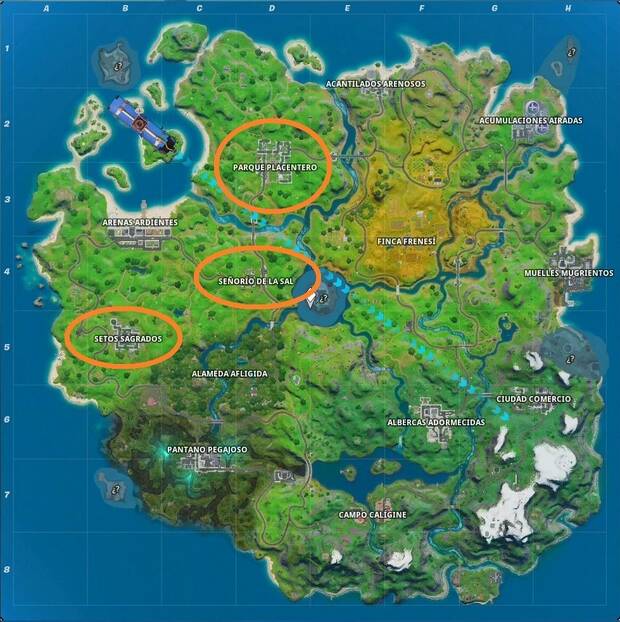 Fortnite - Destruye inodoros: localización de inodoros
