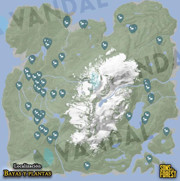 Sons of the Forest - Localizaciones de todos los tipos de bayas