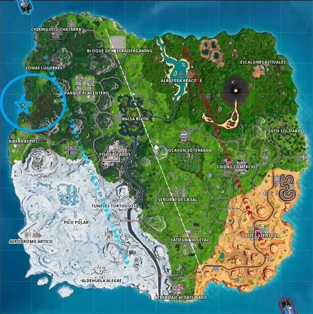 Fortnite Battle Royale - Localización de la estrella de batalla de Descubrimiento 7