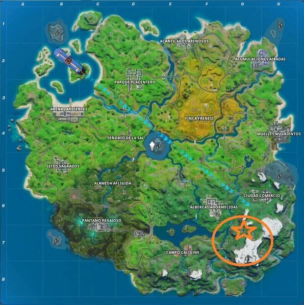 Fortnite - Ubicación de fábrica de cajas