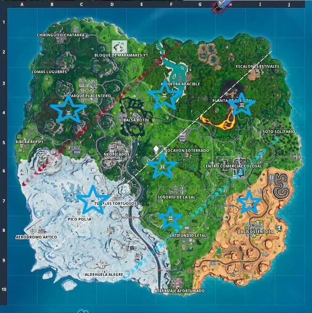 Fortnite Battle Royale - Localización de las Plataformas Celestes