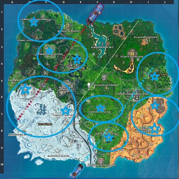 Fortnite - Localización de todos los pasteles