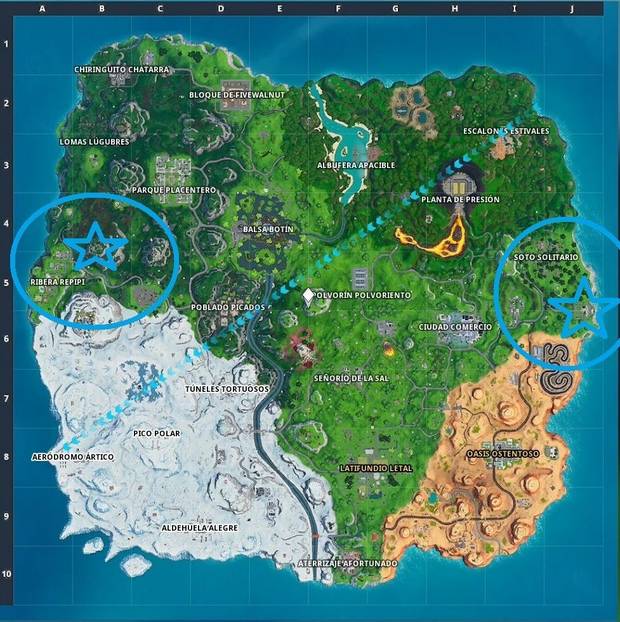 Fortnite - Localización de la guarida del villano y la mansión del héroe