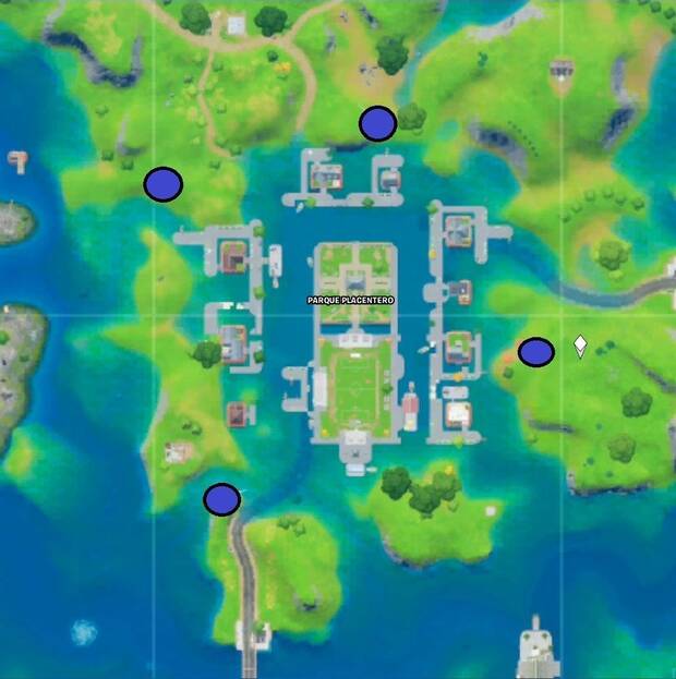 Fortnite Battle Royale - Reúne círculos flotantes en Parque Placentero: ubicación de los círculos flotantes