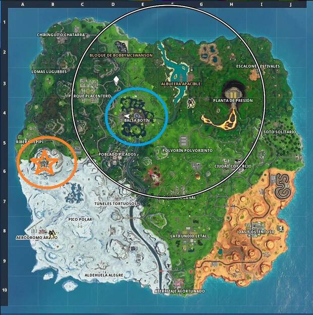 Fortnite - Desafíos Choque de mundos: localización de la Villa Vikinga y Balsa Botín
