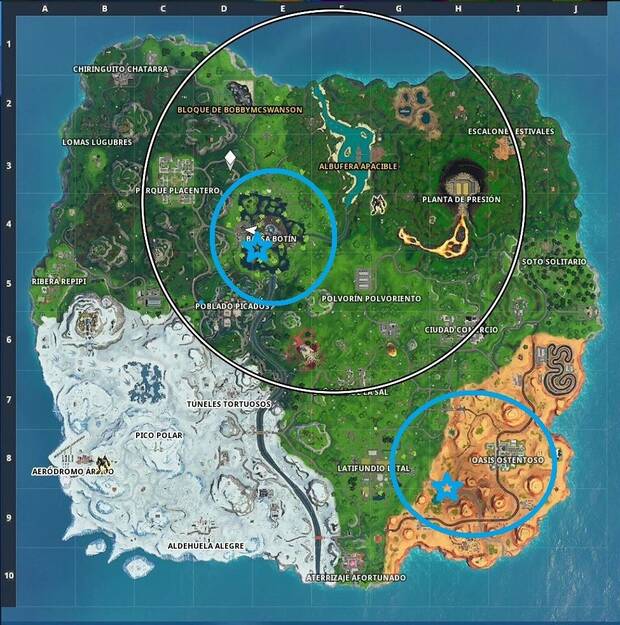 Fortnite - Localización de los monumentos al cubo