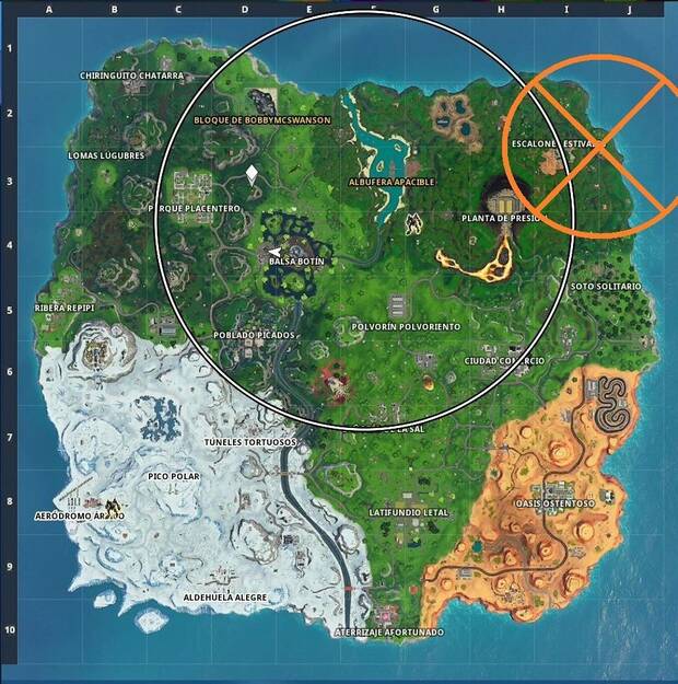 Fortnite - Estrella de batalla de Lluvia de chatarra: zona de búsqueda