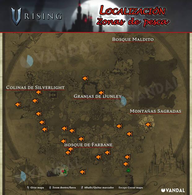 V Rising - Mapa con todas las zonas de pesca