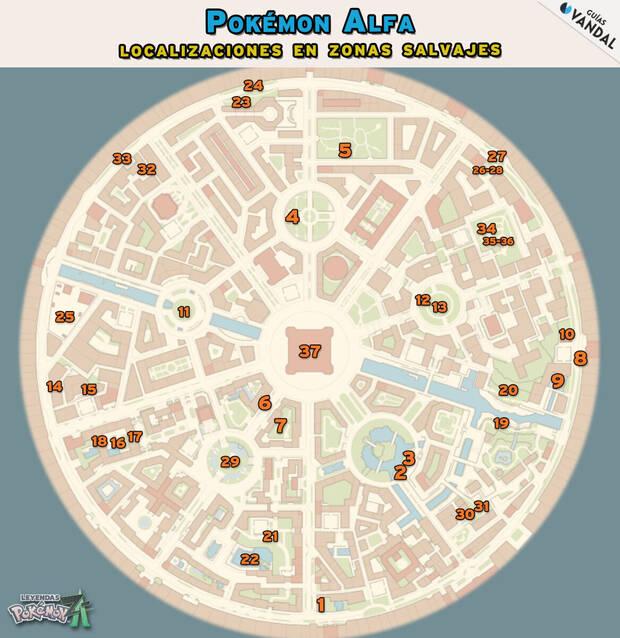 Leyendas Pokmon Z-A - Localizacin de los Pokmon Alfa en todas las zonas salvajes