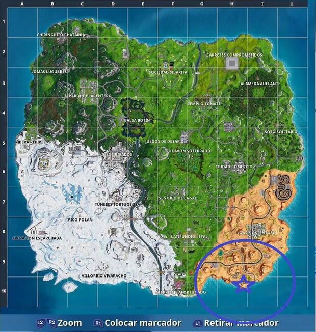 Fortnite Battle Royale - Nevada 6: localización del estandarte