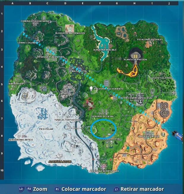 Fortnite - Estrella de batalla secreta 2: zona en la que buscar