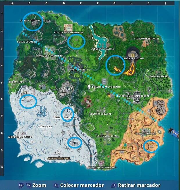 Fortnite - Localización de las latas de spray