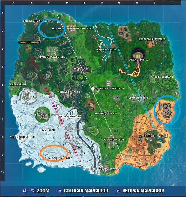 Fortnite Battle Royale - Desafíos Pilotos de tormentas: Completa una vuelta en una pista de carreras