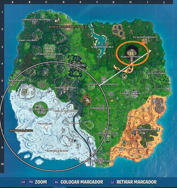 Fortnite - Desafíos Pilotos de tormentas: aterriza en el Volcán