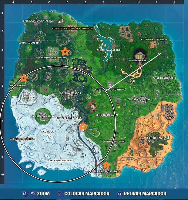 Fortnite - Localización de las pruebas contrarreloj
