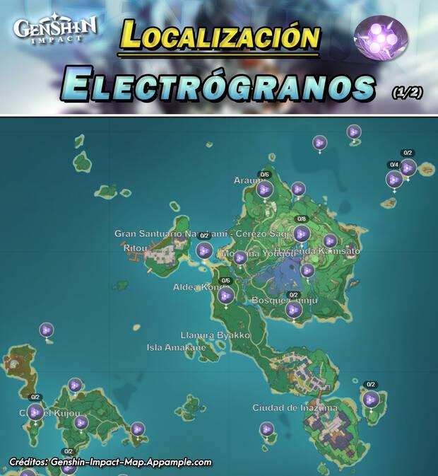 Genshin Impact - Mapa y localización de todos los Electrógranos 01