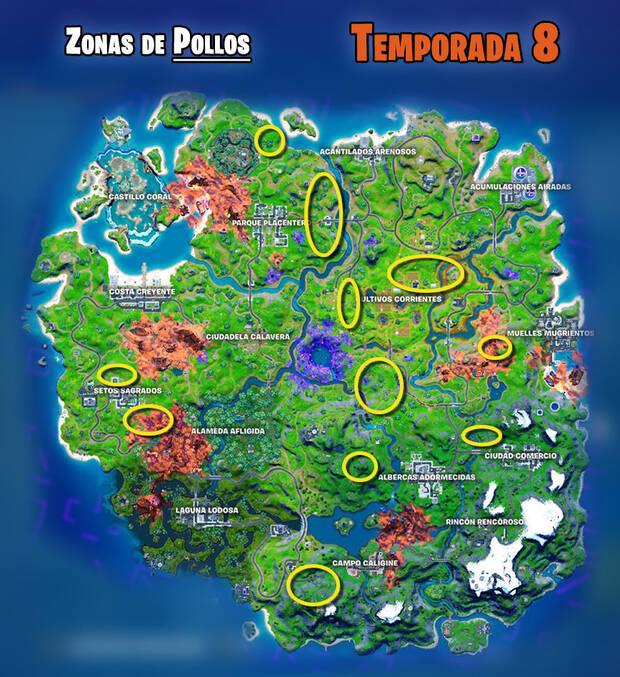 Fortnite - ¿Dónde encontrar pollos?