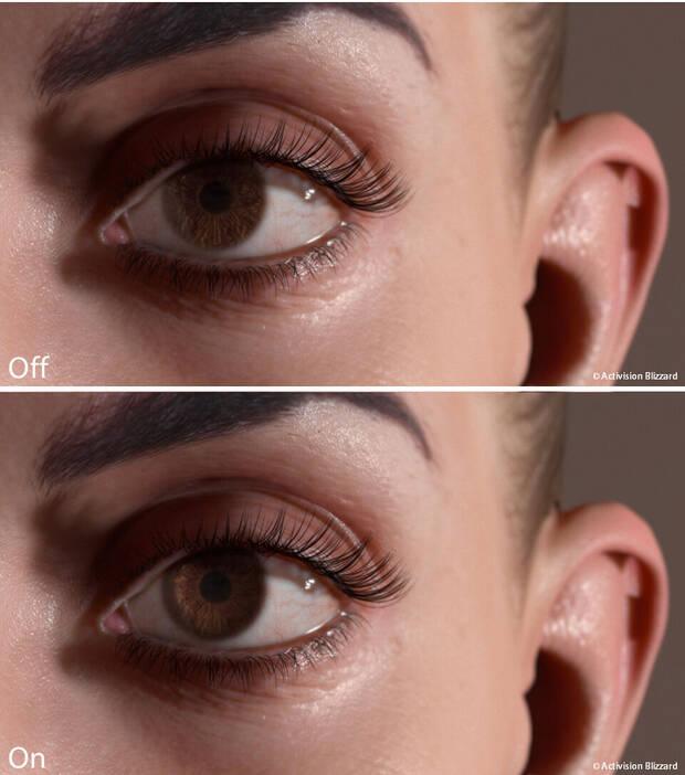 Arriba, una imagen que no tiene en cuenta el anillo limbal, abajo una imagen que sí lo incluye.