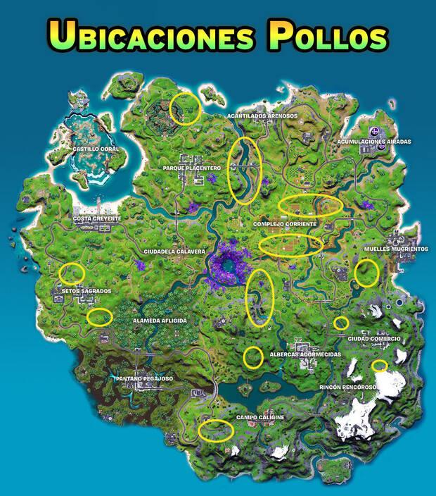 Fortnite - ¿Dónde encontrar pollos?
