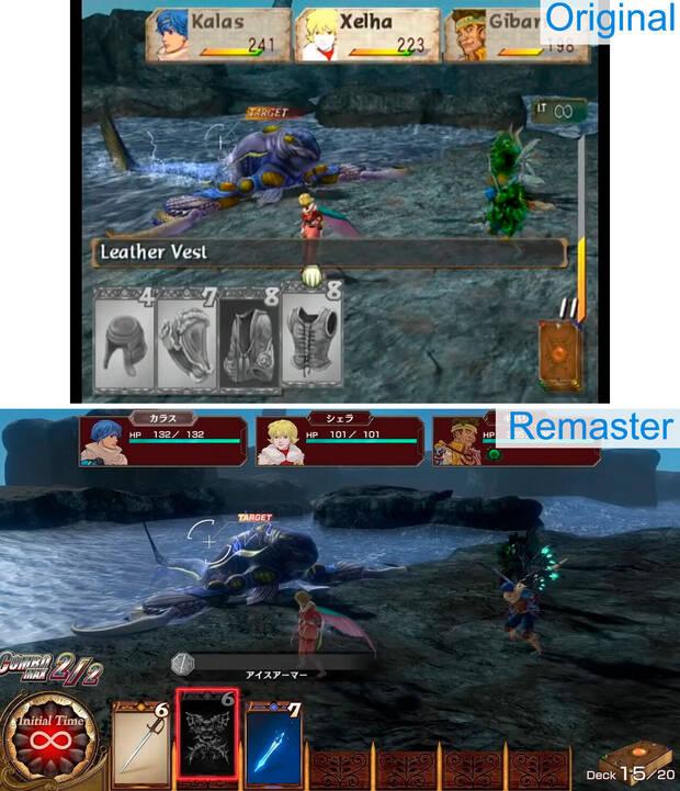 Una comparativa de los gr�ficos e interfaz durante los combates. 'Baten Kaitos I & II HD Remaster' es m�s que una subida de resoluci�n.