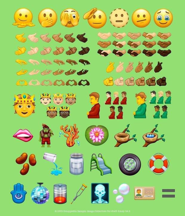 emojis lista 2021 y 2022