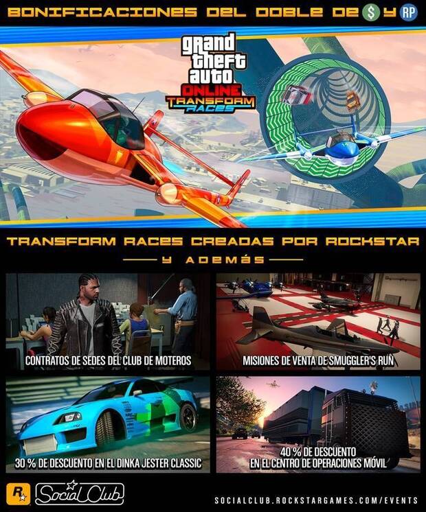 GTA Online: Doble GTA$ & RP en Transform Races y contratos de moteros Imagen 2